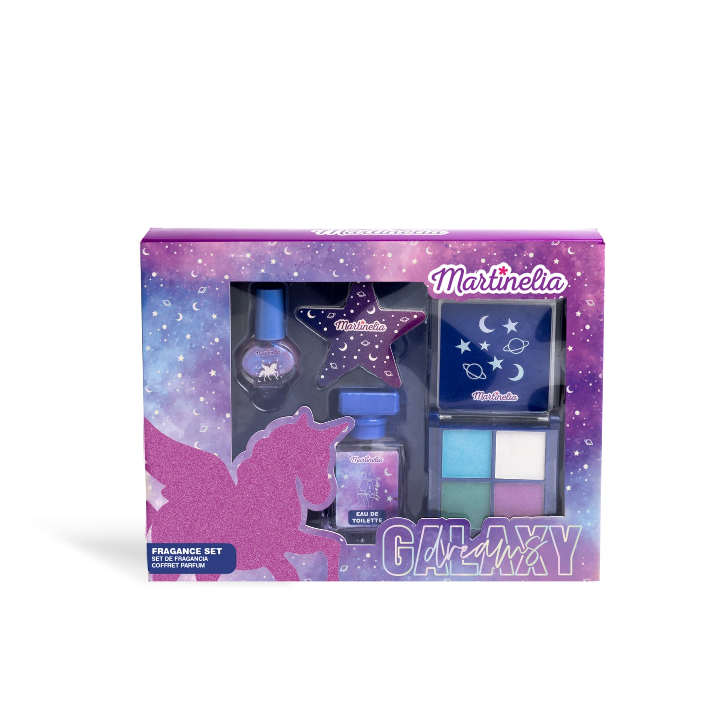 Galaxy Dreams fragrance and makeup set.