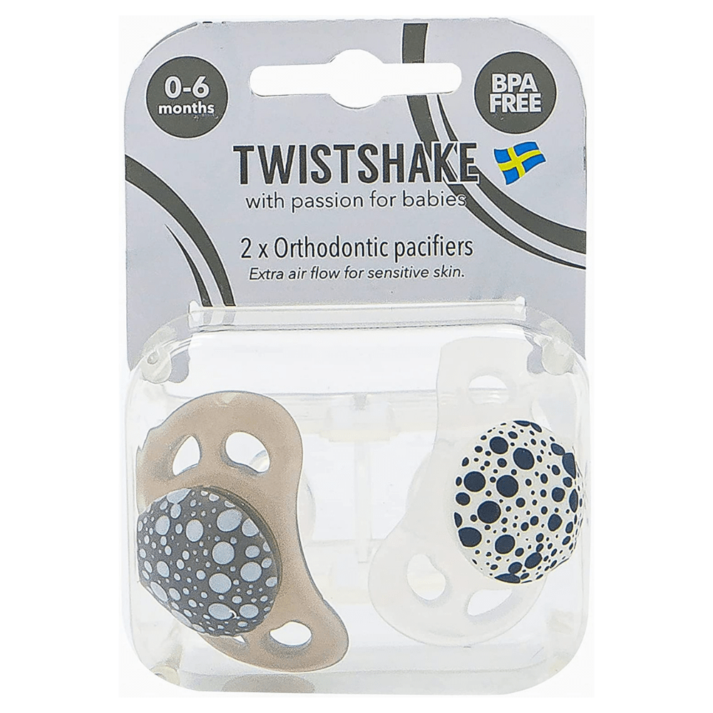 2x Baby's Dummy Grey & White Teethers & Soothers 2x Baby's Dummy Grey & White 2x Baby's Dummy Grey & White Twistshake