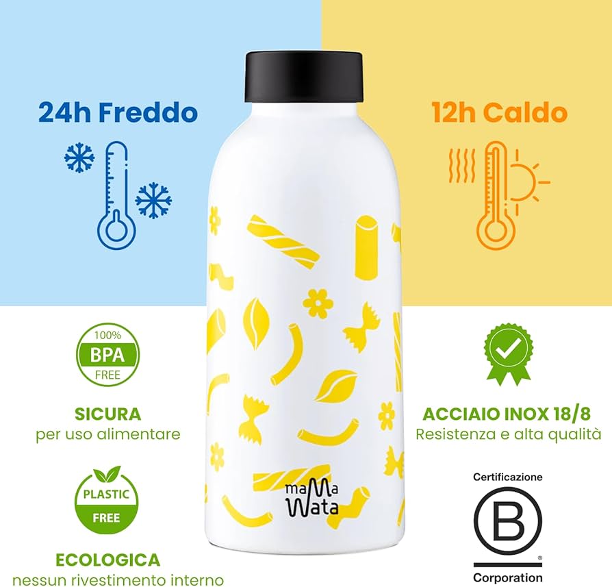 Insulated Stainless Steel Bottle, Pasta 470ml