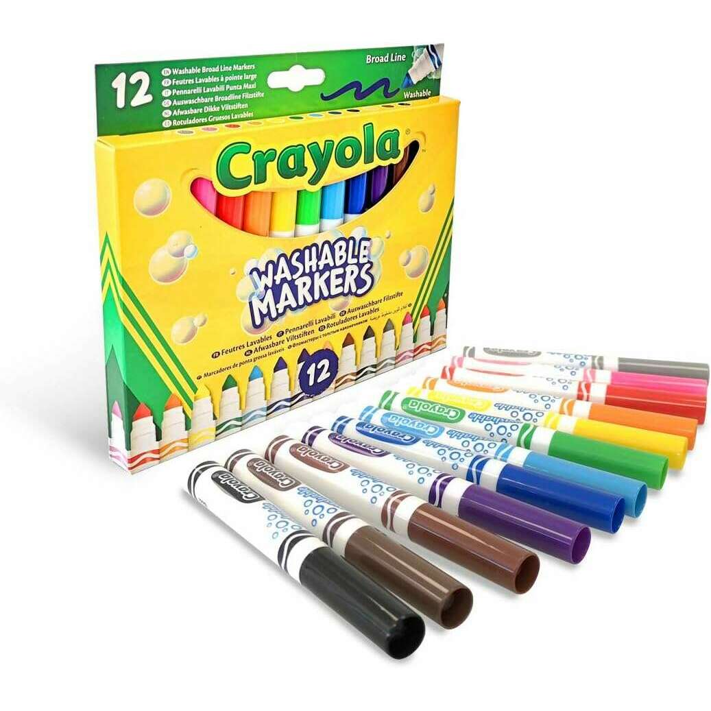 12 Washable Markers, Broad Line Art & Crafts 12 Washable Markers, Broad Line 12 Washable Markers, Broad Line Crayola