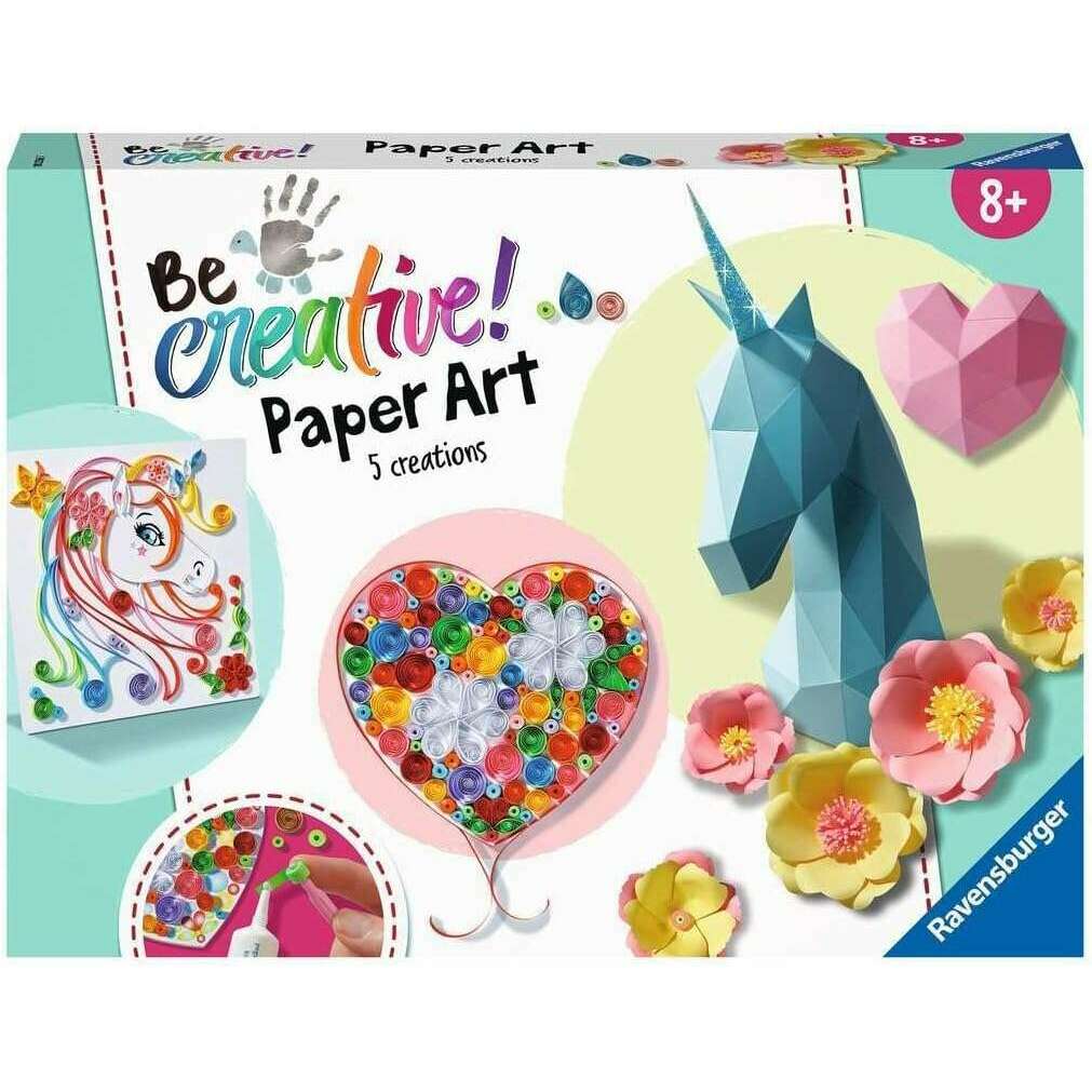 BE CREATIVE, Paper Art Unicorn and Flowers Art & Crafts BE CREATIVE, Paper Art Unicorn and Flowers BE CREATIVE, Paper Art Unicorn and Flowers Ravensburger