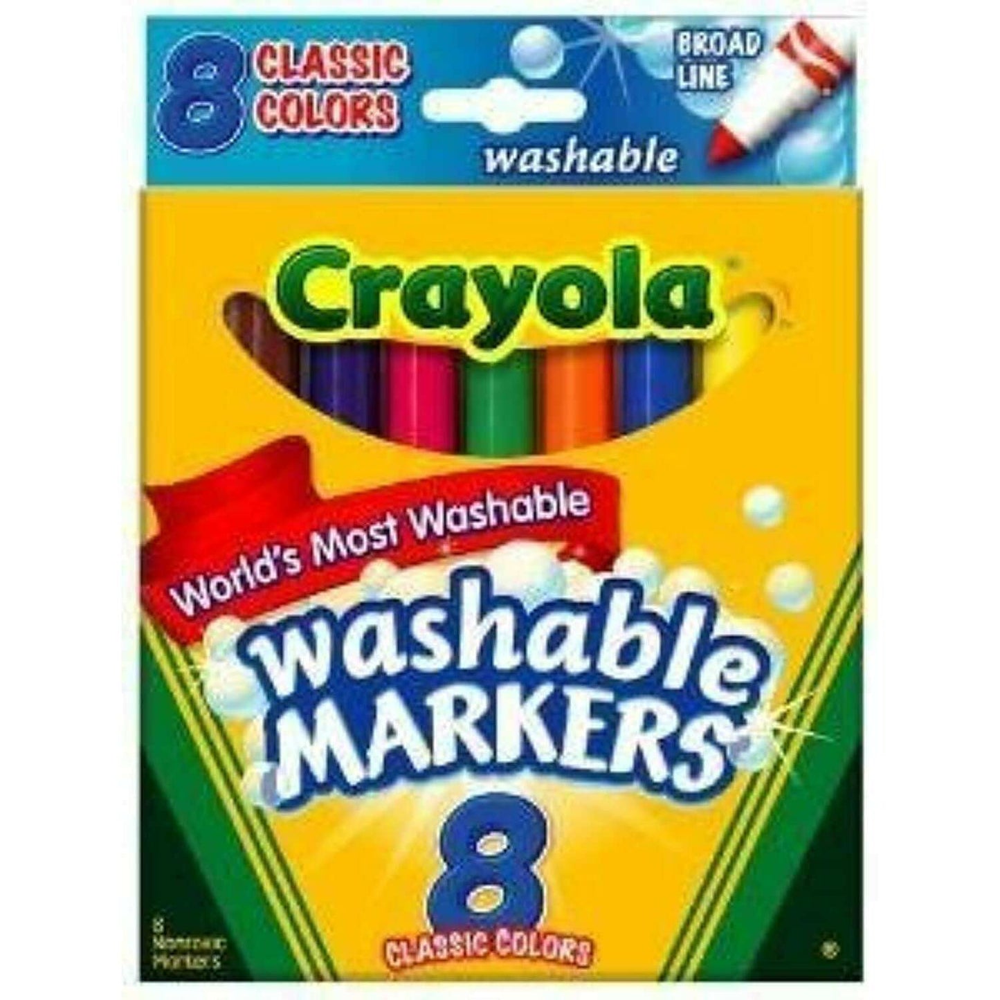 8 Ultra Clean Washable Markers, BROAD LINE Art & Crafts 8 Ultra Clean Washable Markers, BROAD LINE 8 Ultra Clean Washable Markers, BROAD LINE Crayola