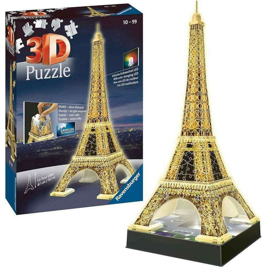 216 Pieces 3D Puzzle, Eiffel Tower Glows in the Dark puzzle Kids 216 Pieces 3D Puzzle, Eiffel Tower Glows in the Dark 216 Pieces 3D Puzzle, Eiffel Tower Glows in the Dark Ravensburger