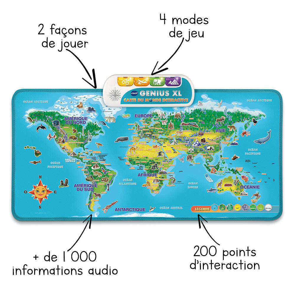 Genius XL – Carte du monde interactive Educational Games Genius XL – Carte du monde interactive Genius XL – Carte du monde interactive Vtech