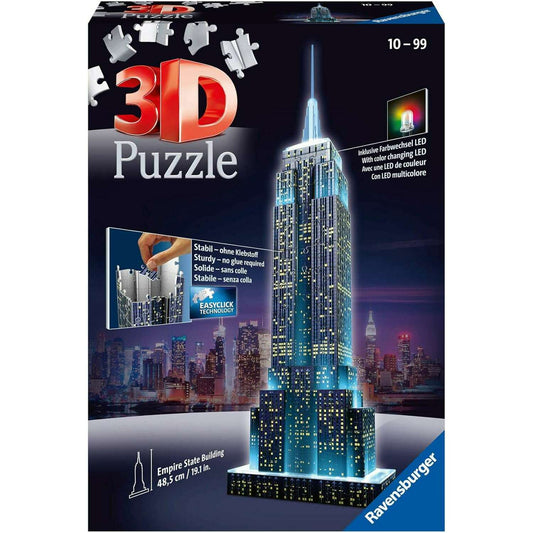 216 Pieces 3D Puzzle, Empire State Glows in the Dark puzzle Kids 216 Pieces 3D Puzzle, Empire State Glows in the Dark 216 Pieces 3D Puzzle, Empire State Glows in the Dark Ravensburger