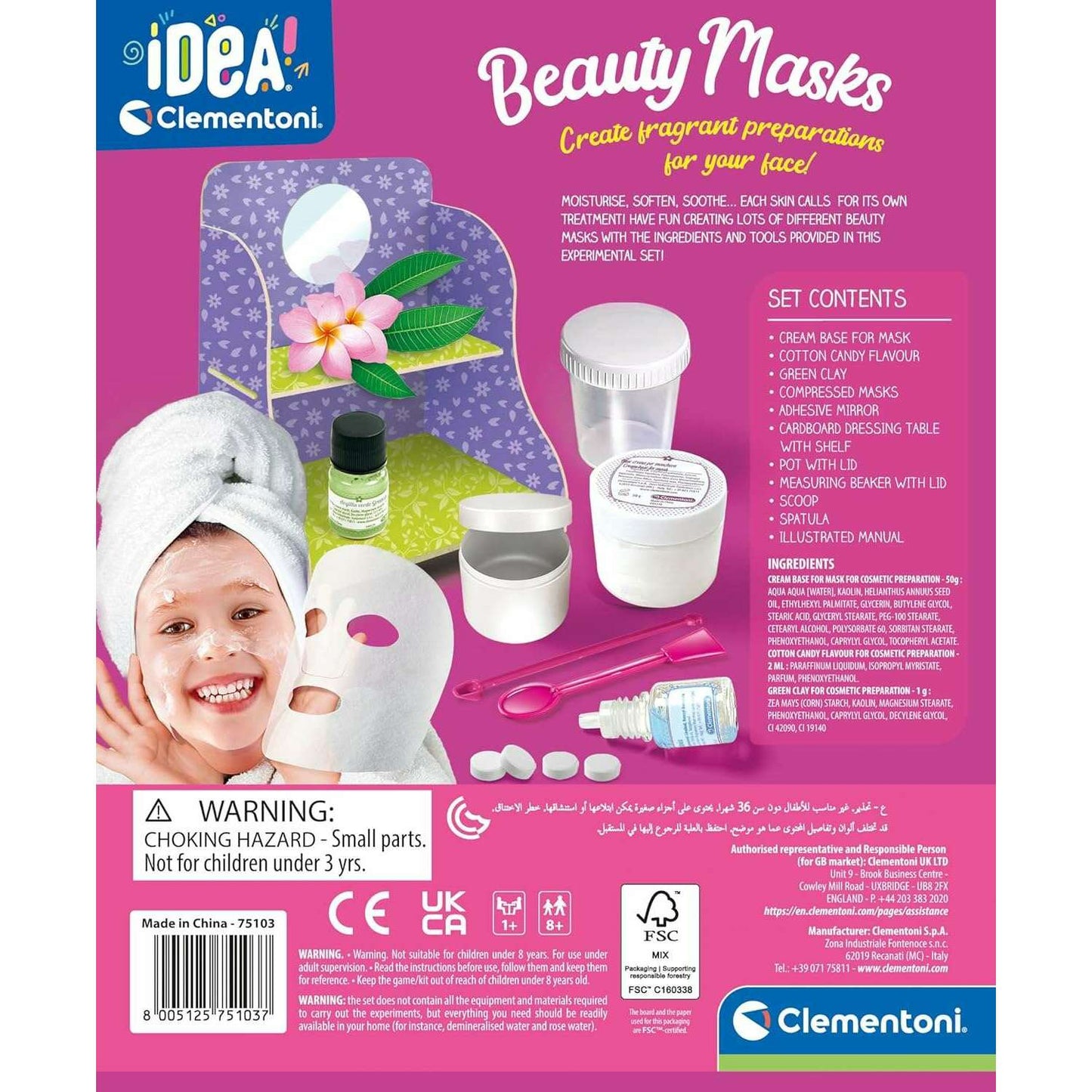 Beauty Masks - Create Your Own - Science Kit Educational Games Beauty Masks - Create Your Own - Science Kit Beauty Masks - Create Your Own - Science Kit CLEMENTONI