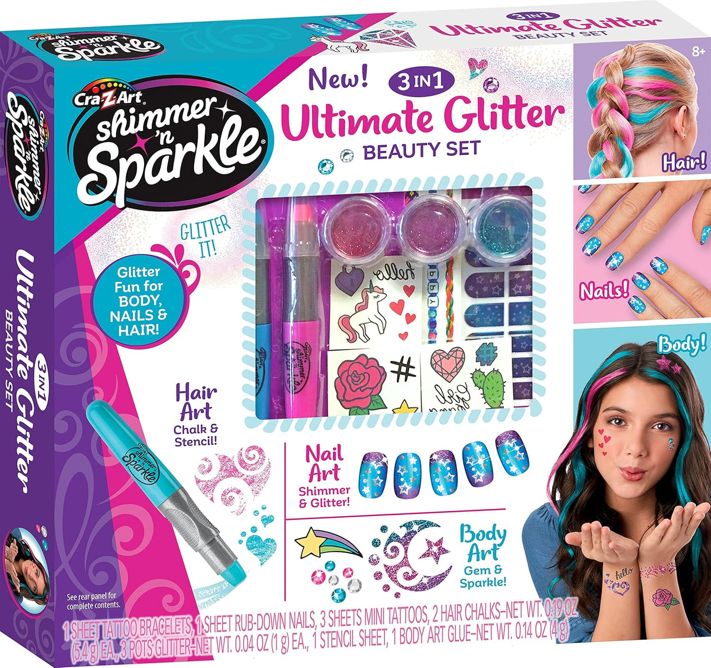 Shimmer ‘N Sparkle 3-in-1 Ultimate Glitter Beauty Set