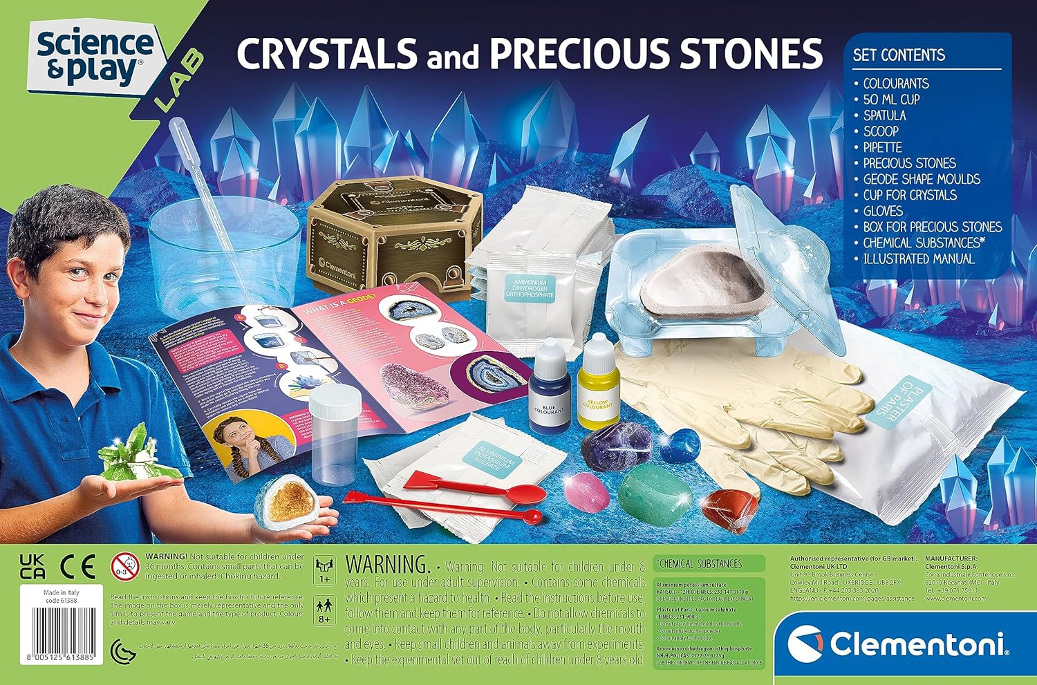 Science & Play Lab - Giant Crystals and Precious Stones Educational Games Science & Play Lab - Giant Crystals and Precious Stones Science & Play Lab - Giant Crystals and Precious Stones CLEMENTONI