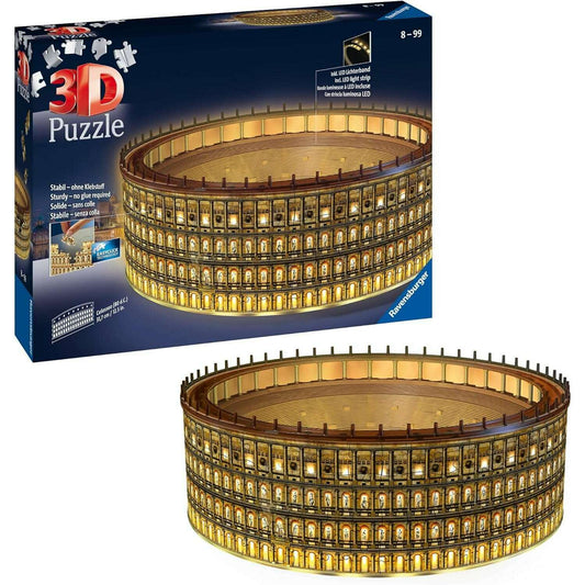 216 Pieces 3D Puzzle, Colosseum in Rome at Night Glows in the Dark puzzle Kids 216 Pieces 3D Puzzle, Colosseum in Rome at Night Glows in the Dark 216 Pieces 3D Puzzle, Colosseum in Rome at Night Glows in the Dark Ravensburger