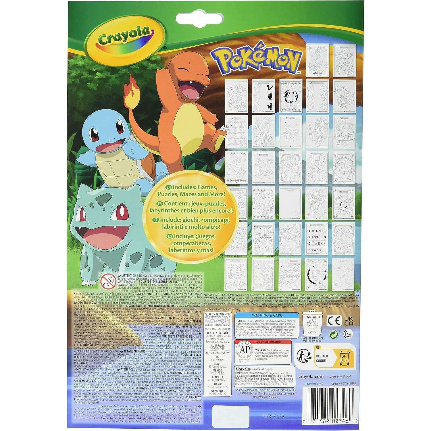 Pokemon Activity Book, 32 Coloring Pages and 7 Washable Markers Art & Crafts Pokemon Activity Book, 32 Coloring Pages and 7 Washable Markers Pokemon Activity Book, 32 Coloring Pages and 7 Washable Markers Crayola