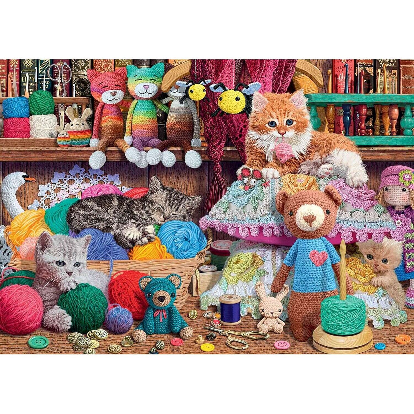 1000 Pieces Puzzle, Knitty Kitty puzzle Adult 1000 Pieces Puzzle, Knitty Kitty 1000 Pieces Puzzle, Knitty Kitty Ravensburger