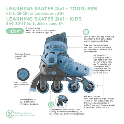 2 in 1 Skates For Kids